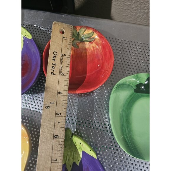 Pier One Set Of 5 Vegetable Veggie Shaled Dip Bowls Ironstone - Picture 6 of 6